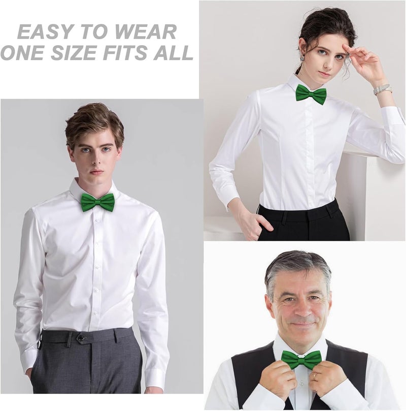 WOXVM Men's Bow Ties Solid Color Pre-Tied Bow Tie Satin Formal Tuxedo Bowtie Adjustable Neck Bowtie for Men Wedding Party - Image 5